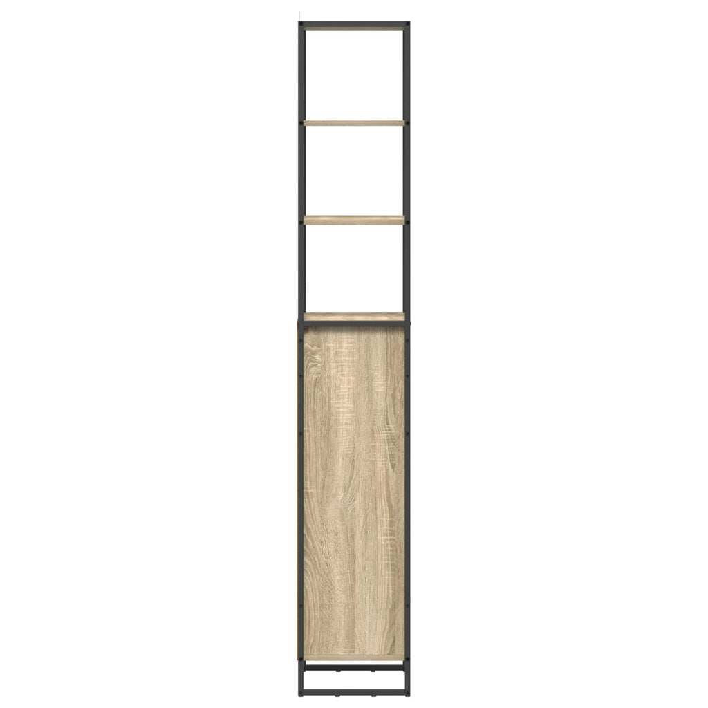 Badezimmerschrank mit Tür Sonoma 40 x 30 x 180 cm Holzwerkstoff