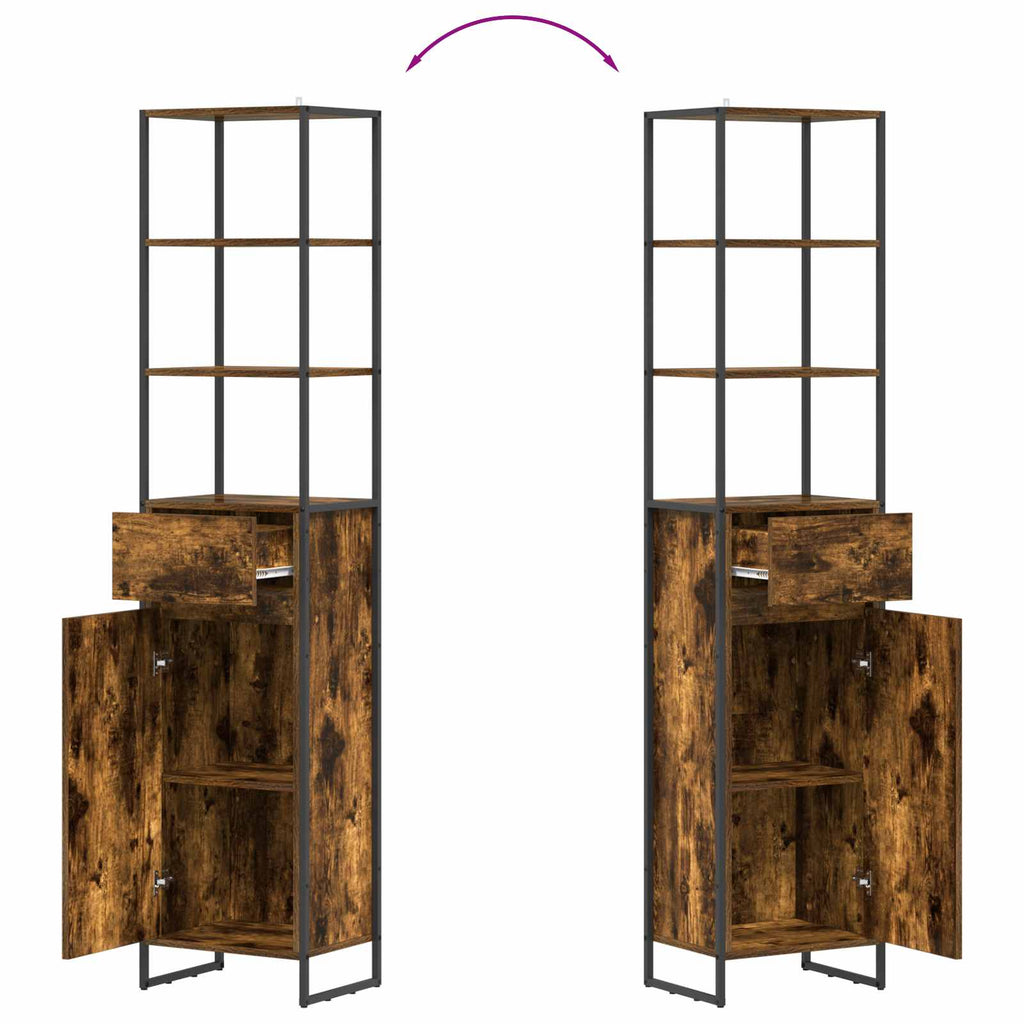 Badezimmerschrank Raucharbe 40 x 30 x 180 cm Holzwerkstoff