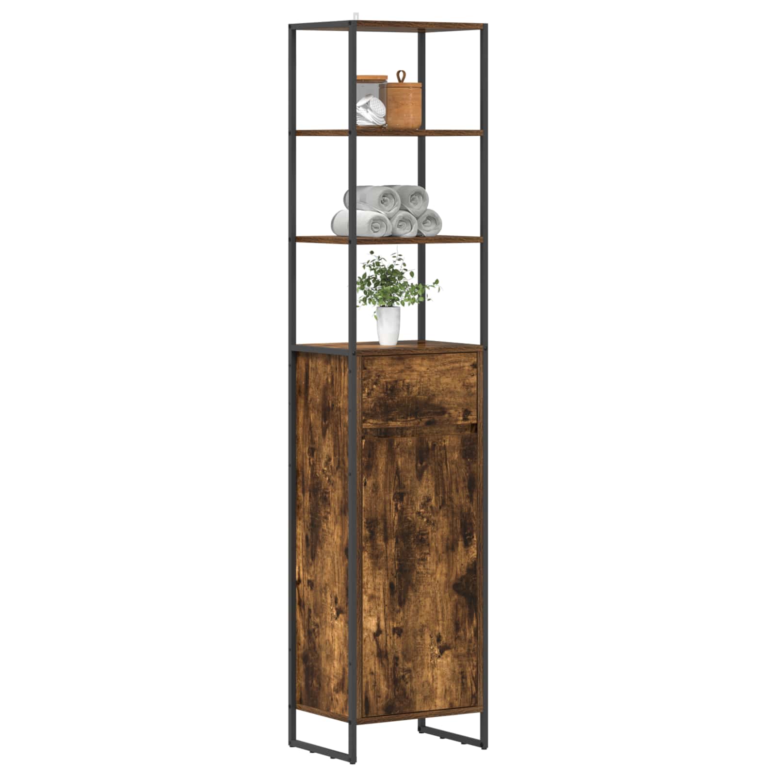 Badezimmerschrank Raucharbe 40 x 30 x 180 cm Holzwerkstoff