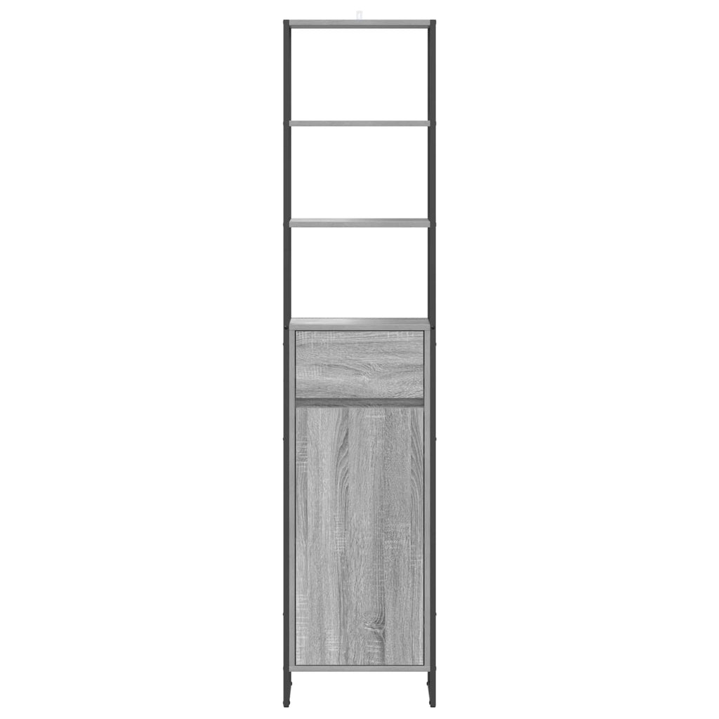 Badezimmerschrank Graues Sonoma 40 x 30 x 180 cm Holzwerkstoff