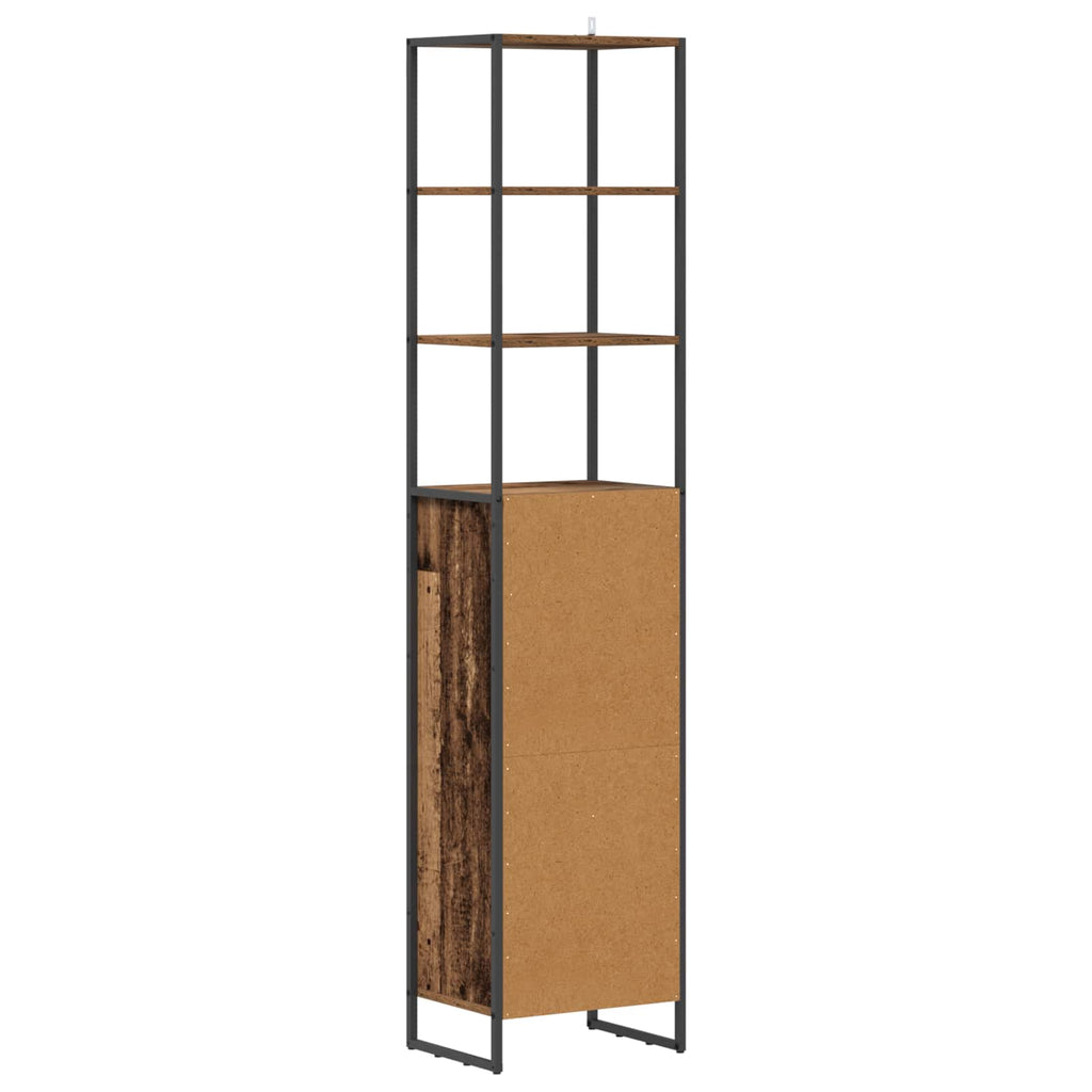 Badezimmerschrank Altholz 40 x 30 x 180 cm Holzwerkstoff