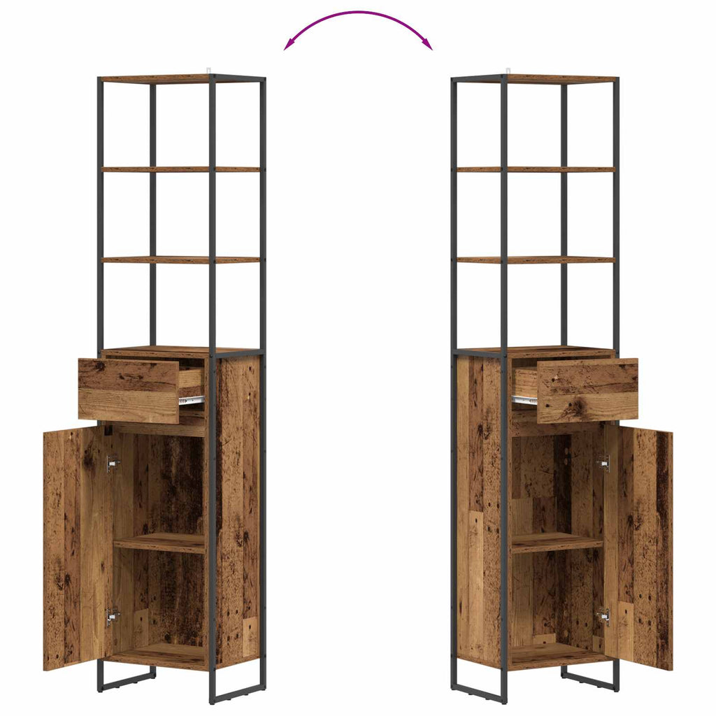 Badezimmerschrank Altholz 40 x 30 x 180 cm Holzwerkstoff