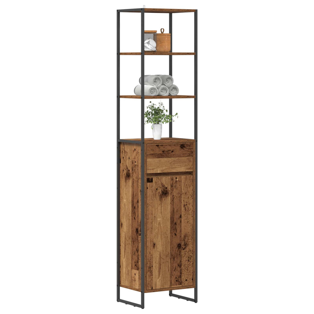 Badezimmerschrank Altholz 40 x 30 x 180 cm Holzwerkstoff