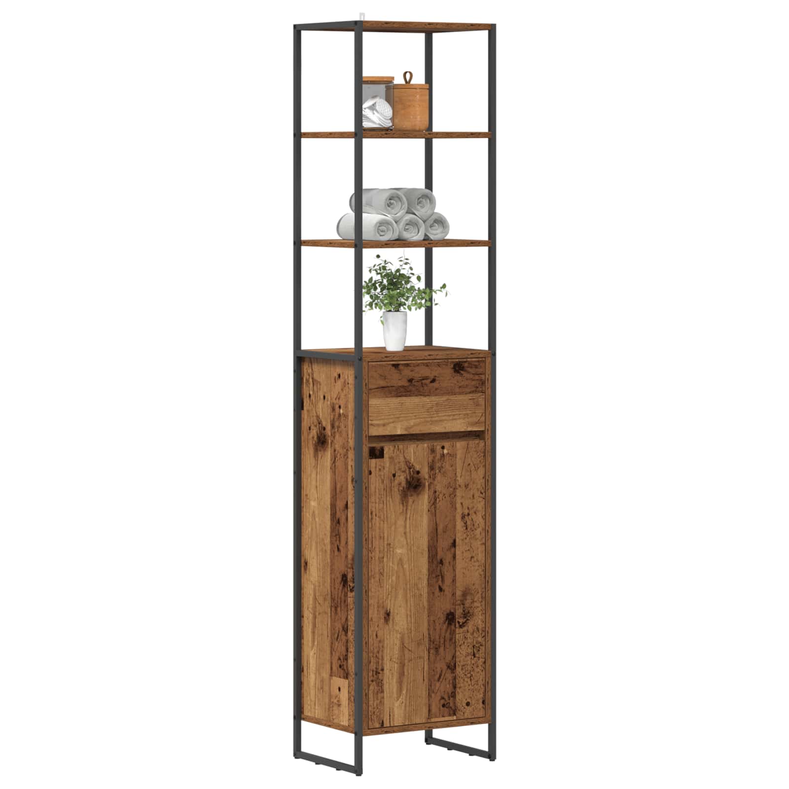 Badezimmerschrank Altholz 40 x 30 x 180 cm Holzwerkstoff