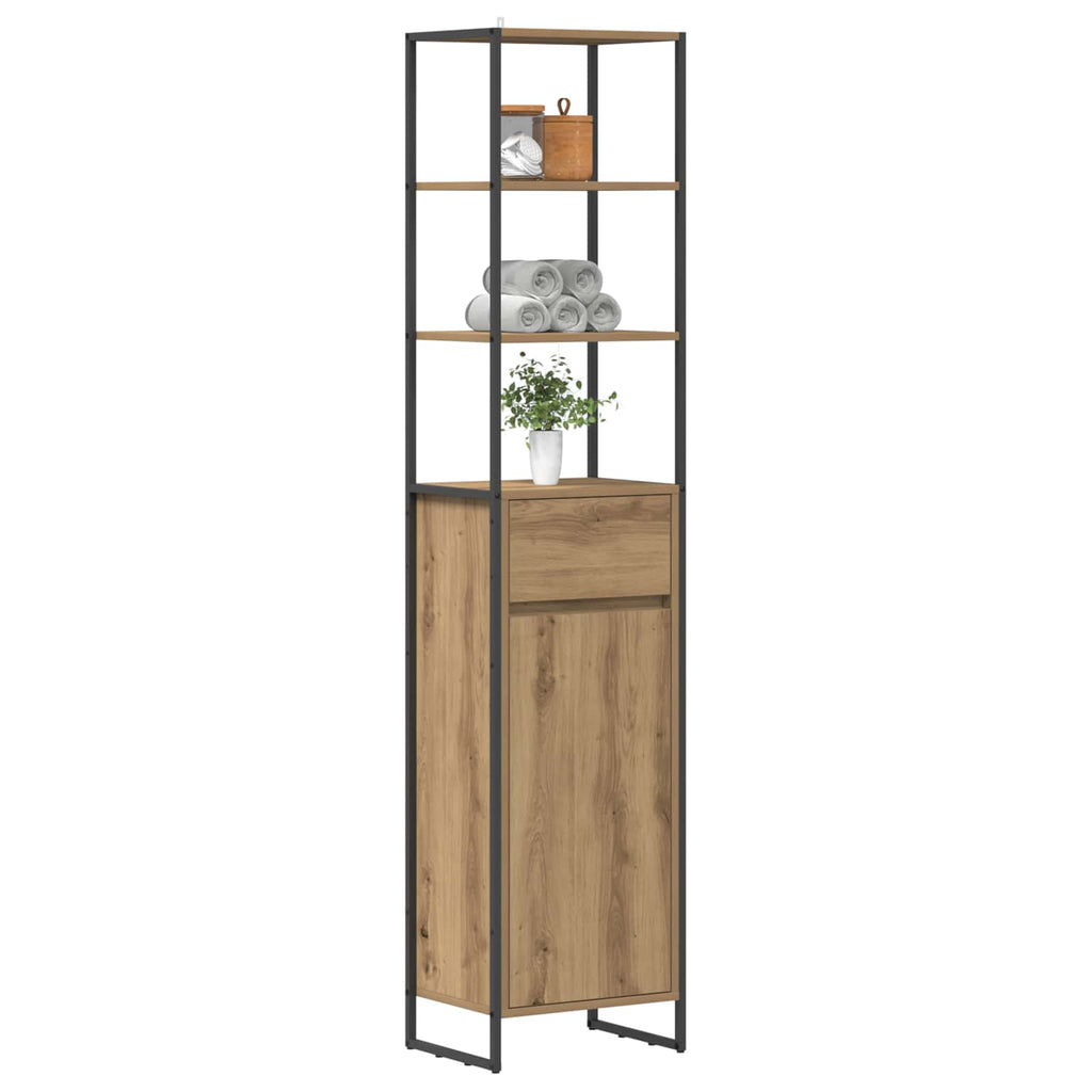 Badezimmerschrank mit Tür Kunsthandwerk Eiche 40 x 30 x 180 cm