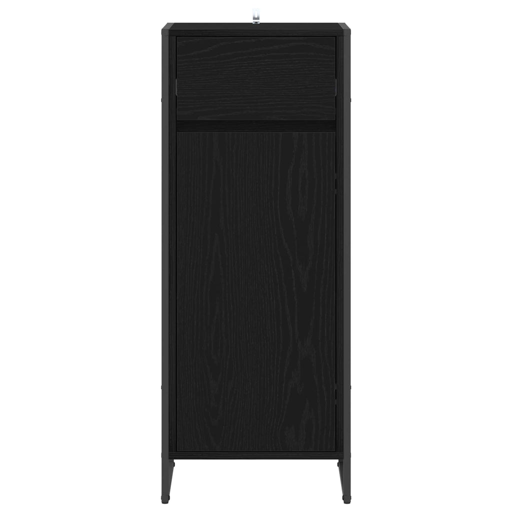 Badezimmerschrank mit Tür Schwarz Eichen-Optik 40 x 30 x 100 cm