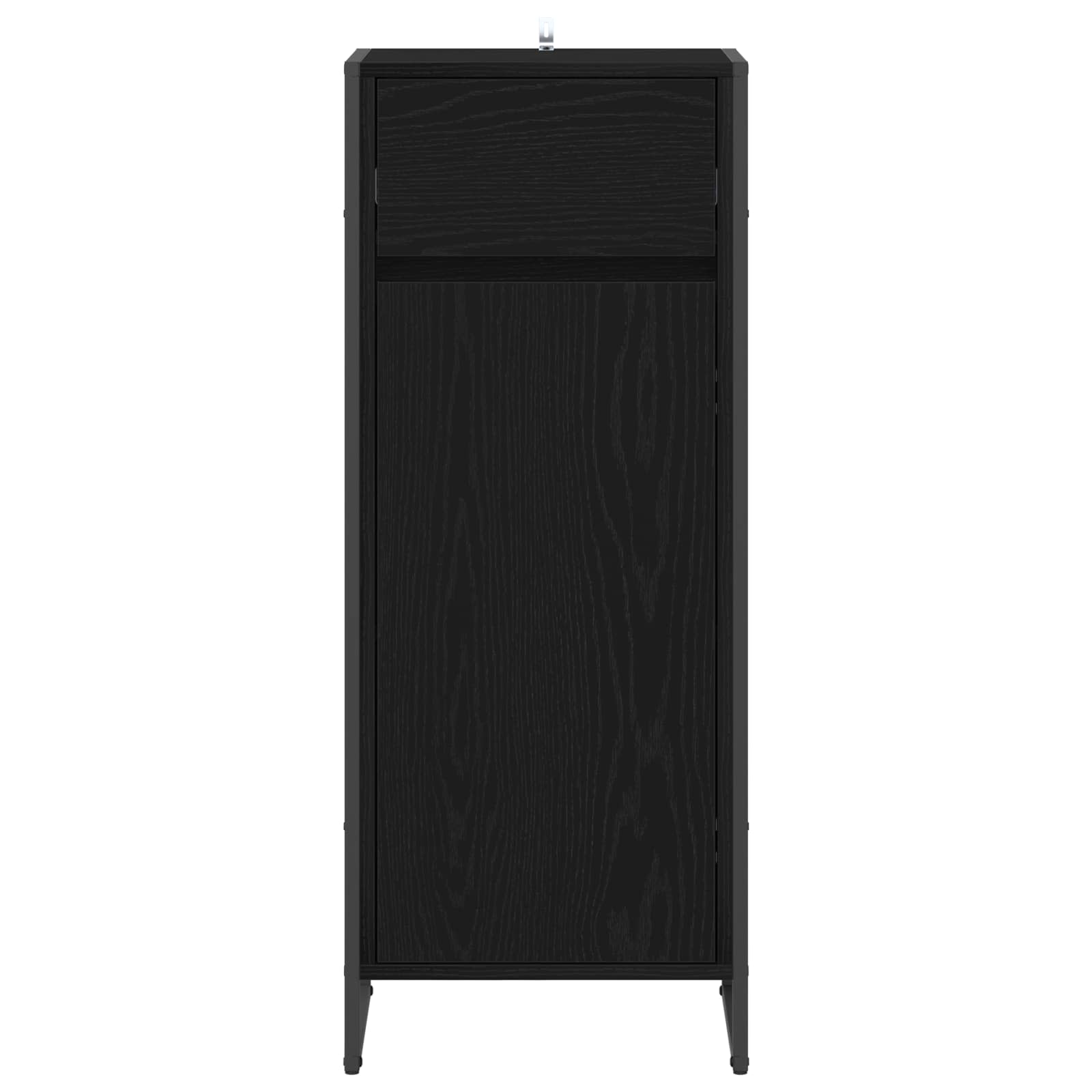Badezimmerschrank mit Tür Schwarz Eichen-Optik 40 x 30 x 100 cm