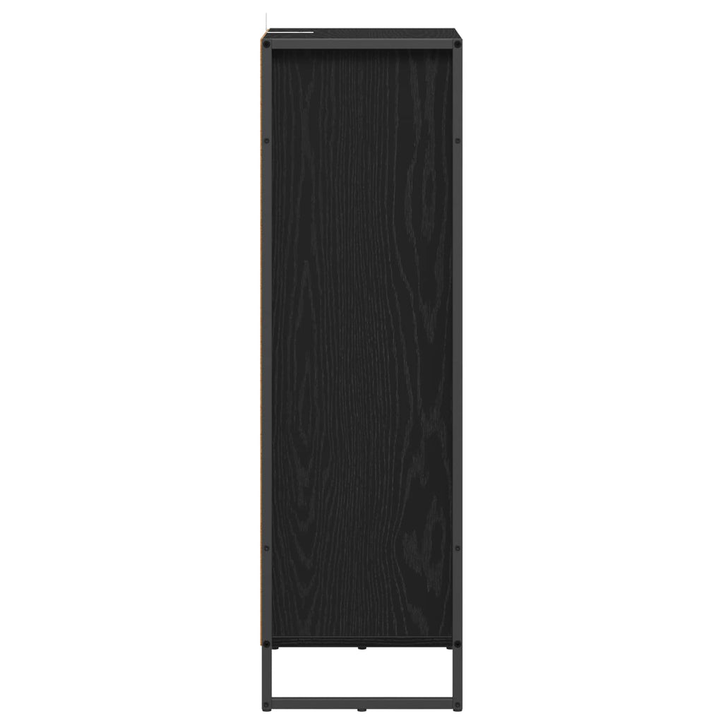 Badezimmerschrank mit Tür Schwarz Eichen-Optik 40 x 30 x 100 cm