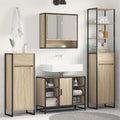 Badezimmerschrank mit Tür Sonoma 40 x 30 x 100 cm Holzwerkstoff