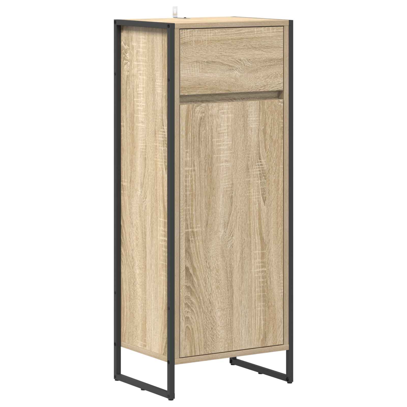 Badezimmerschrank mit Tür Sonoma 40 x 30 x 100 cm Holzwerkstoff
