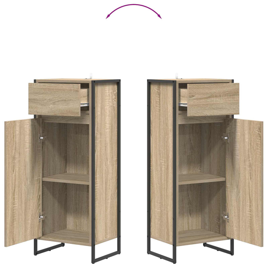 Badezimmerschrank mit Tür Sonoma 40 x 30 x 100 cm Holzwerkstoff