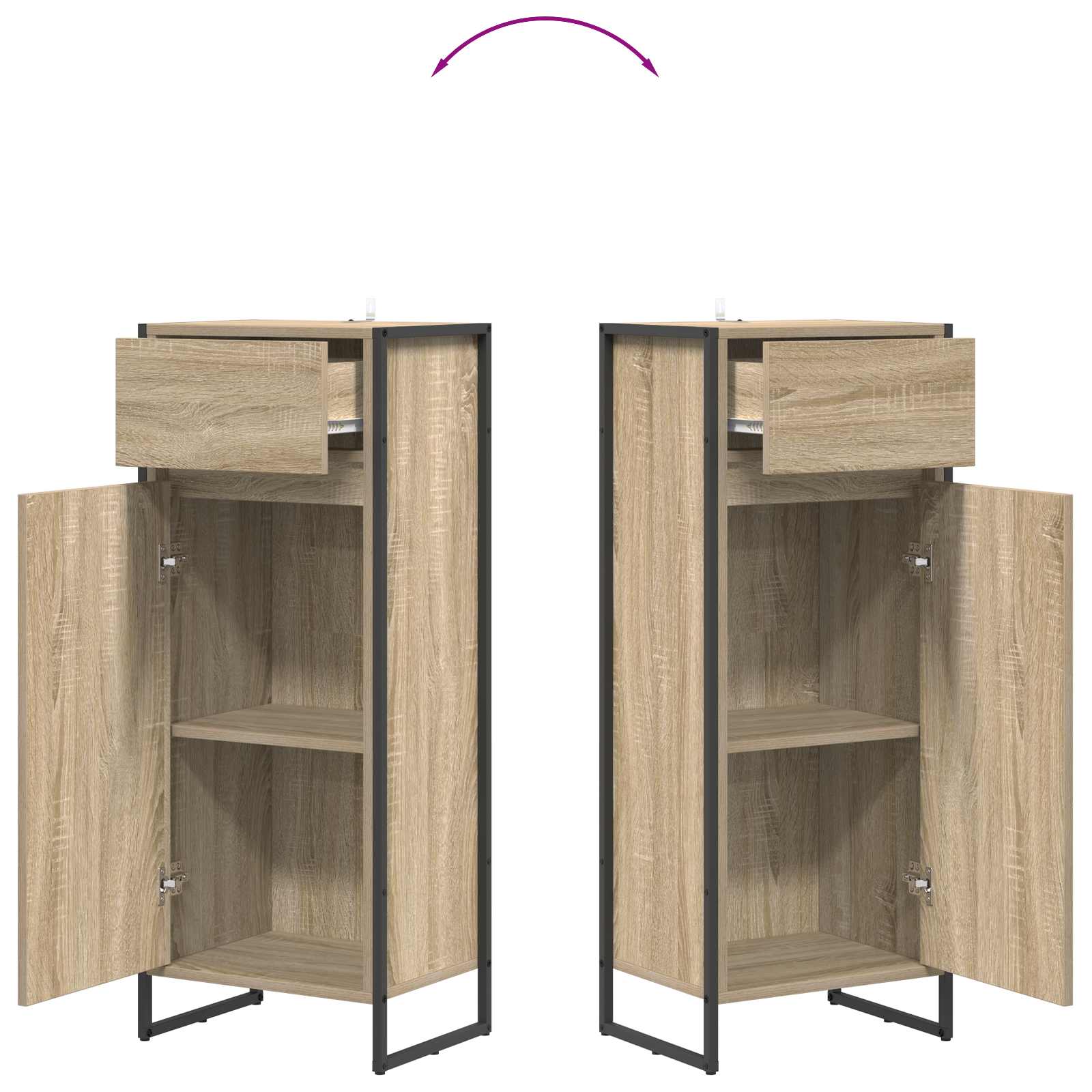Badezimmerschrank mit Tür Sonoma 40 x 30 x 100 cm Holzwerkstoff