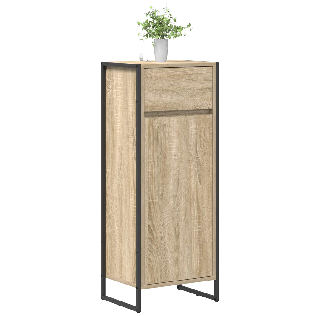 Badezimmerschrank mit Tür Sonoma 40 x 30 x 100 cm Holzwerkstoff