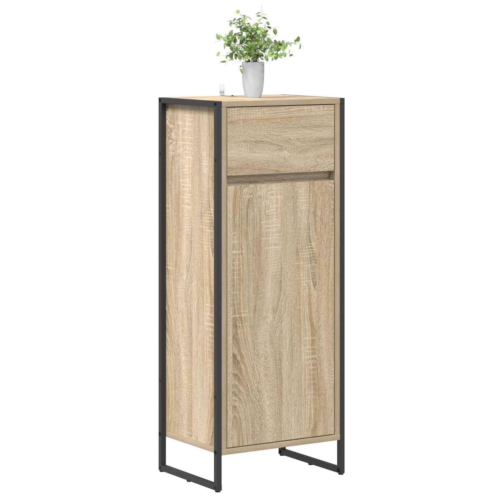 Badezimmerschrank mit Tür Sonoma 40 x 30 x 100 cm Holzwerkstoff