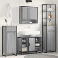 Badezimmerschrank Graues Sonoma 40 x 30 x 100 cm Holzwerkstoff