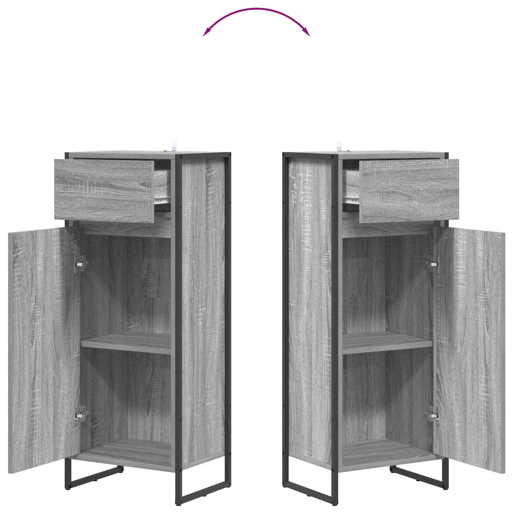 Badezimmerschrank Graues Sonoma 40 x 30 x 100 cm Holzwerkstoff