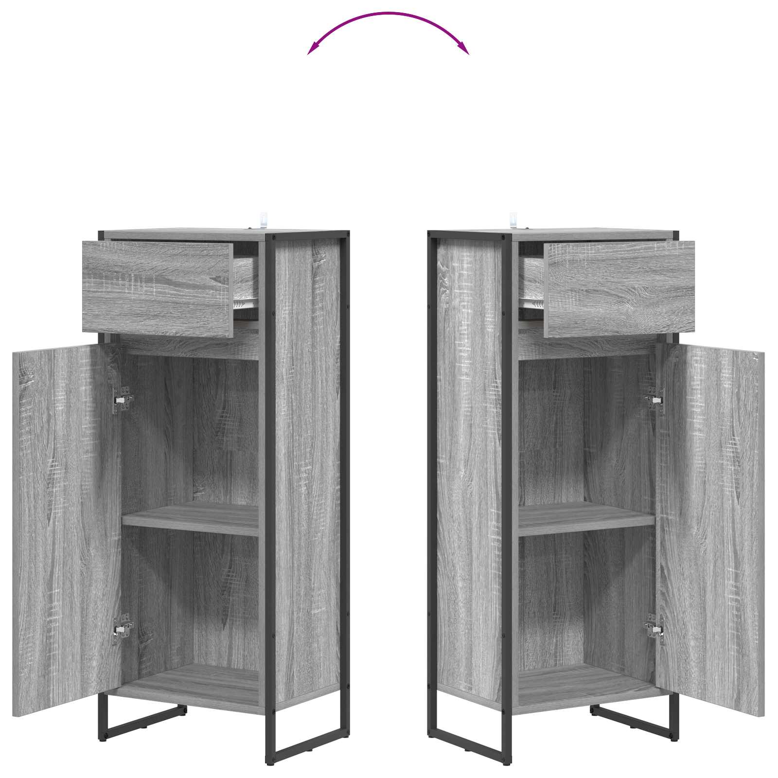 Badezimmerschrank Graues Sonoma 40 x 30 x 100 cm Holzwerkstoff
