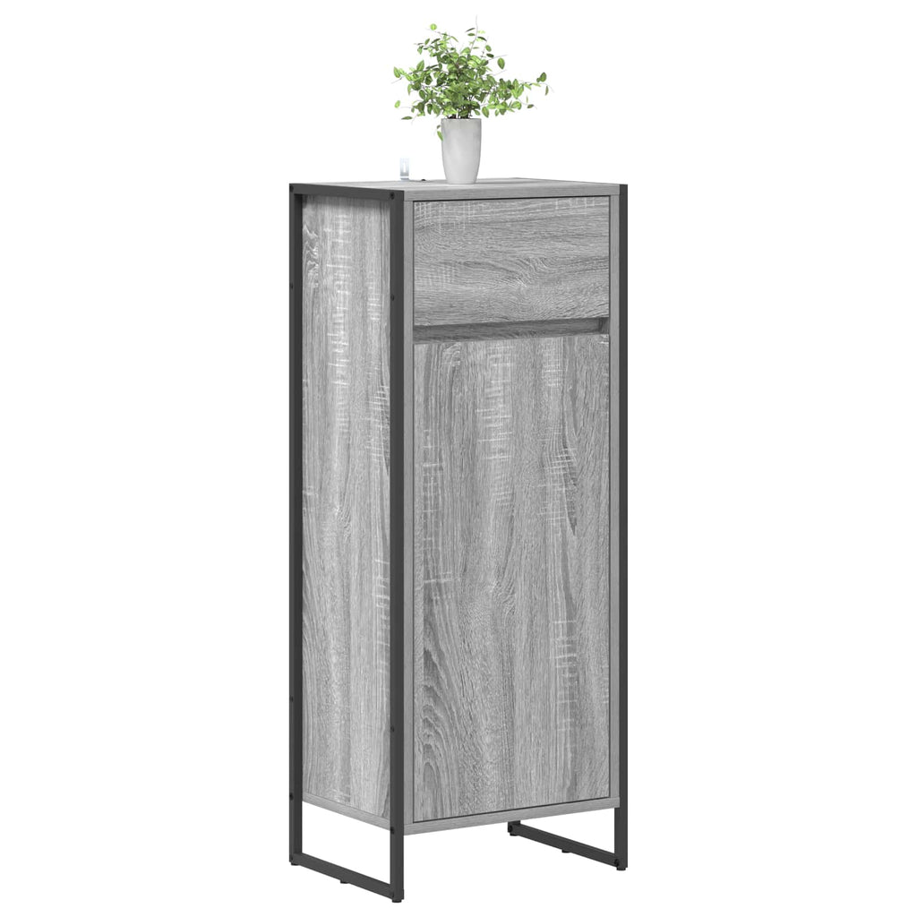 Badezimmerschrank Graues Sonoma 40 x 30 x 100 cm Holzwerkstoff