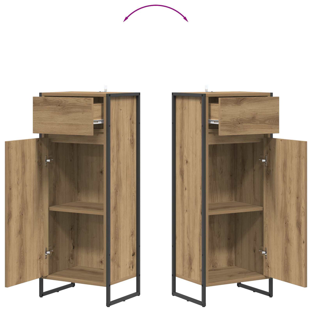 Badezimmerschrank mit Tür Kunsthandwerk Eiche 40 x 30 x 100 cm