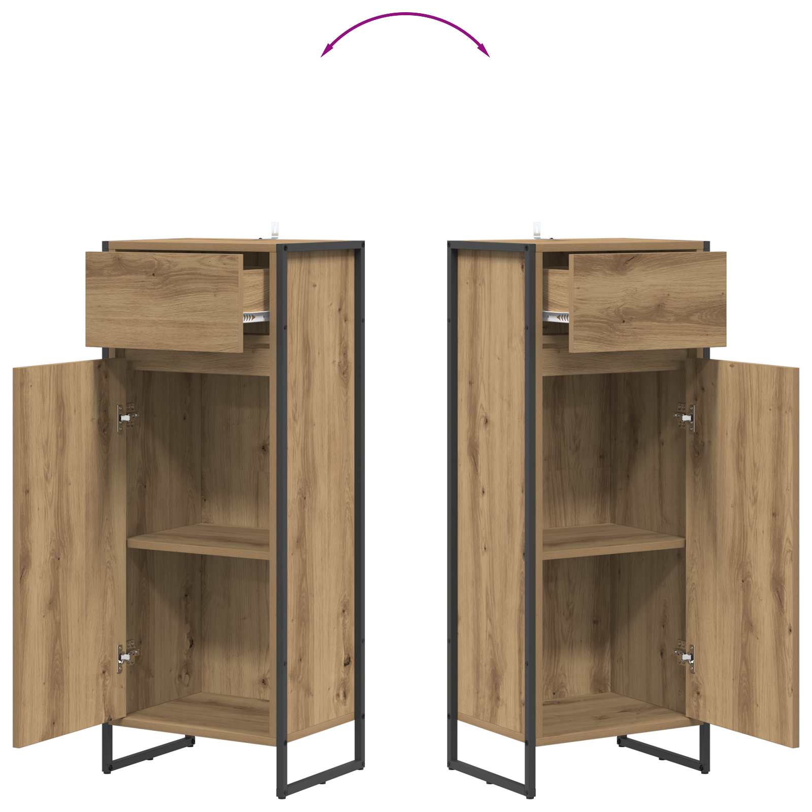 Badezimmerschrank mit Tür Kunsthandwerk Eiche 40 x 30 x 100 cm