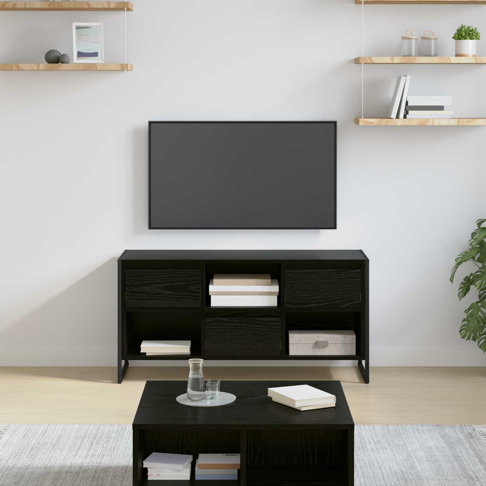 TV-Schränk Schwarz Eichen-Optik 100 x 36 x 49,5 cm