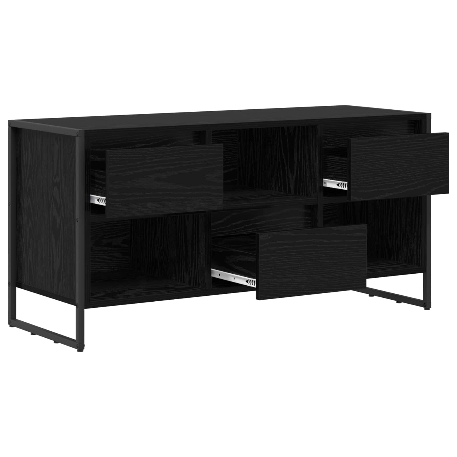 TV-Schränk Schwarz Eichen-Optik 100 x 36 x 49,5 cm