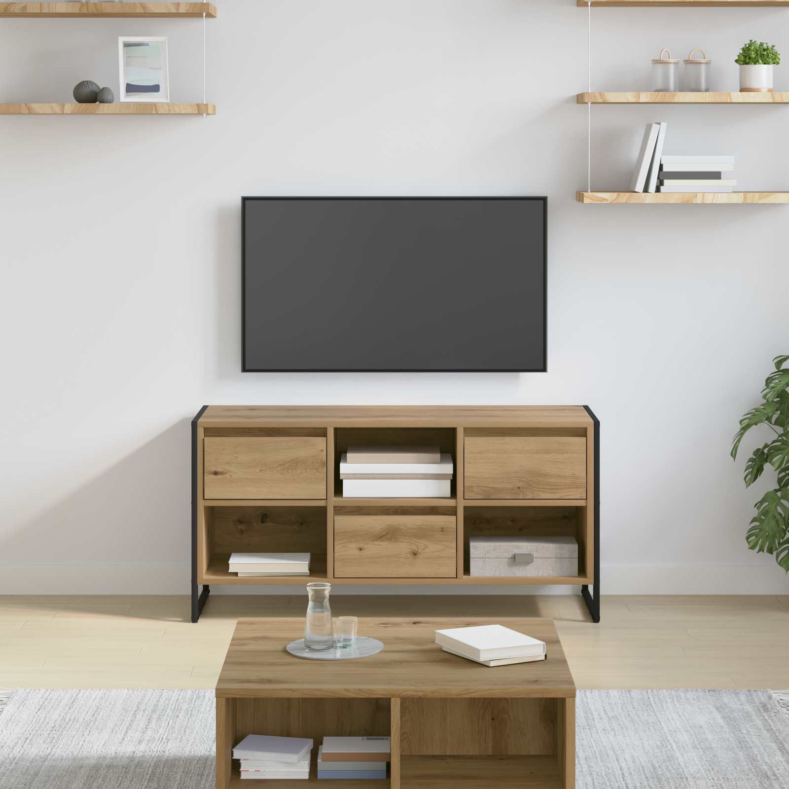 TV-Schränk Kunsthandwerk Eiche 100 x 36 x 49,5 cm Holzwerkstoff
