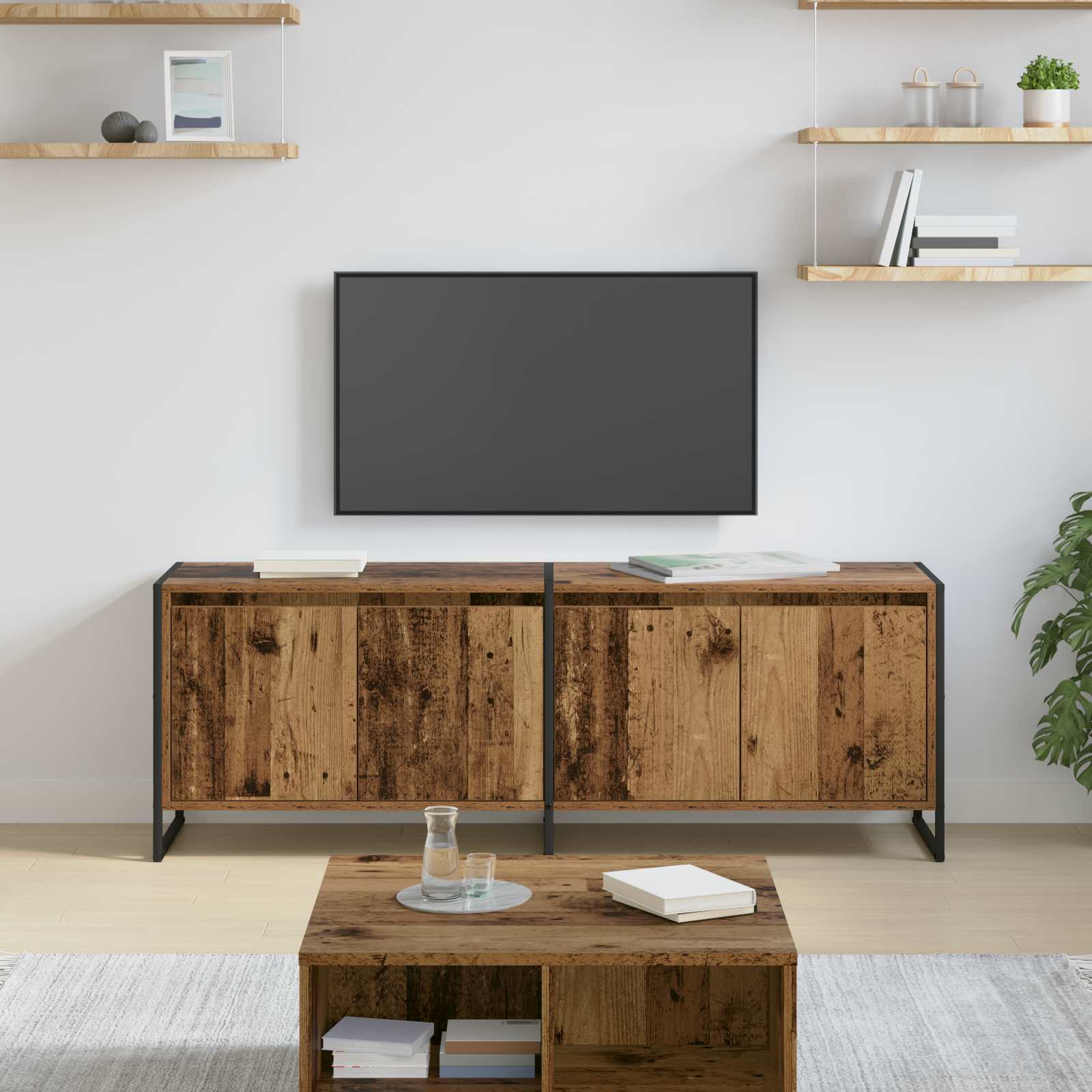 TV-Schränk Altholz 140 x 36 x 49,5 cm Holzwerkstoff