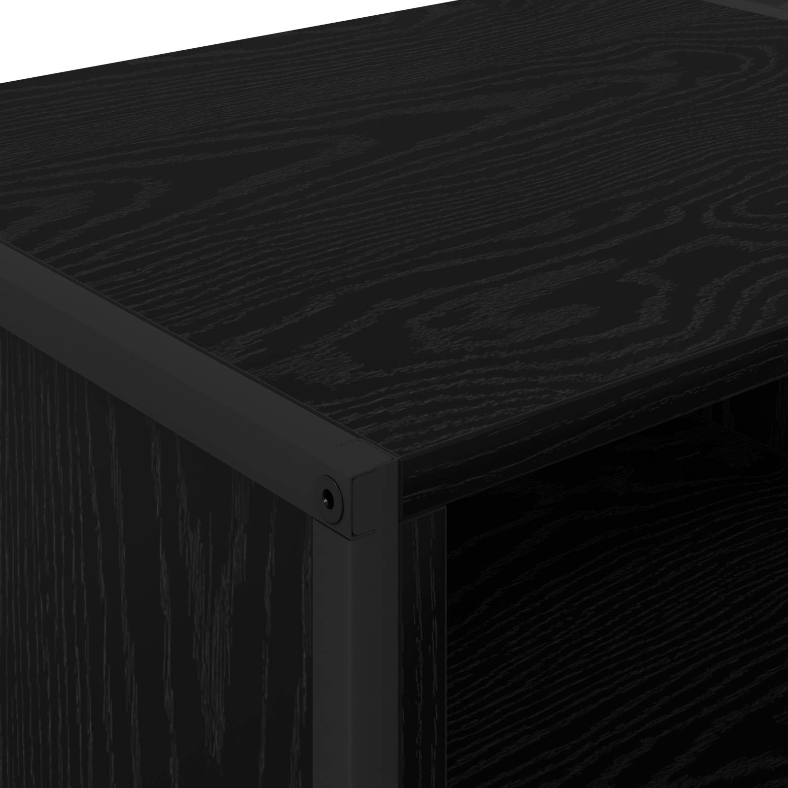 TV-Schränk Schwarz Eichen-Optik 170,5 x 36 x 30,5 cm