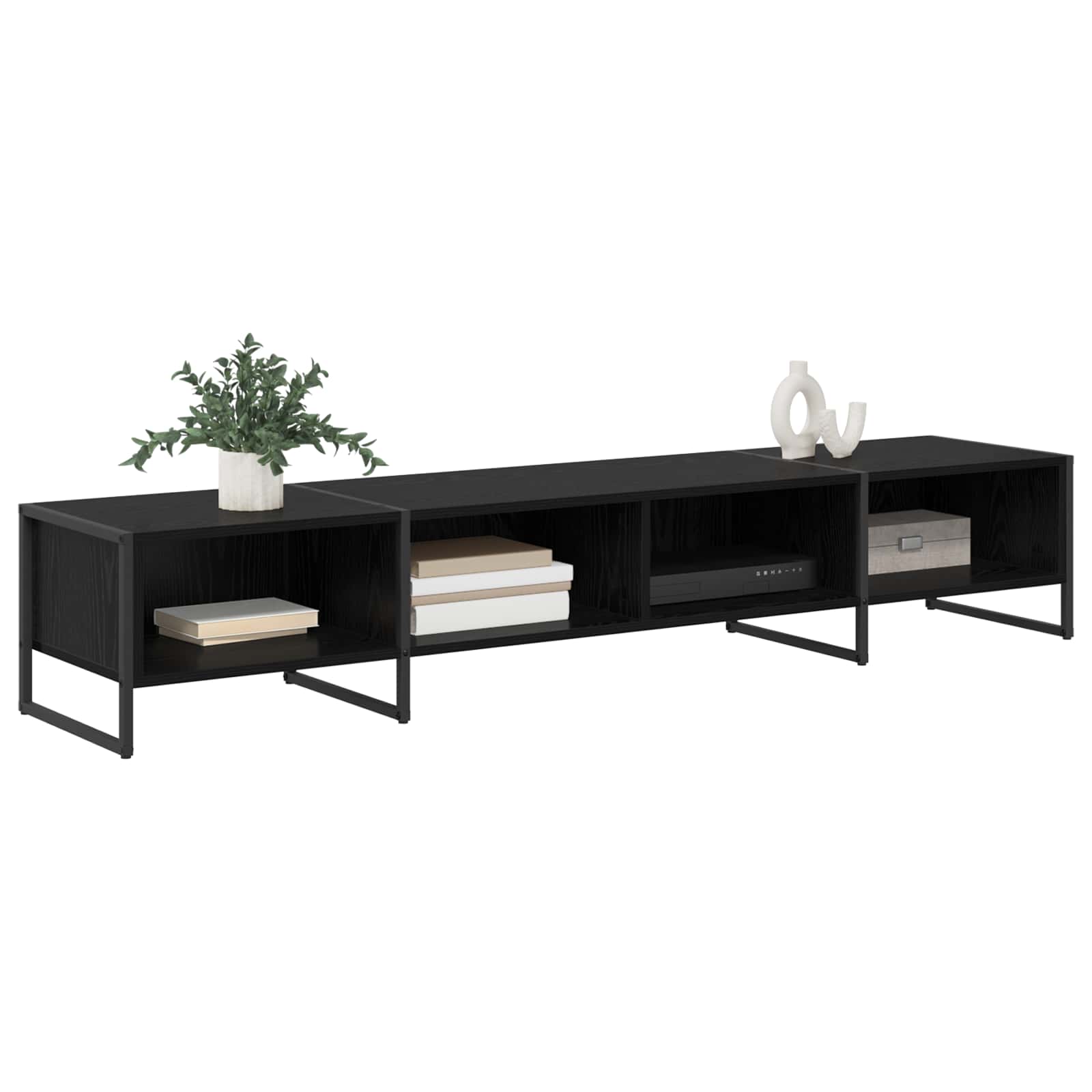 TV-Schränk Schwarz Eichen-Optik 170,5 x 36 x 30,5 cm