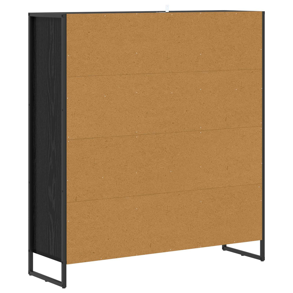 Bücherregal Schwarz Eichen-Optik 99,5 x 30 x 108,5 cm