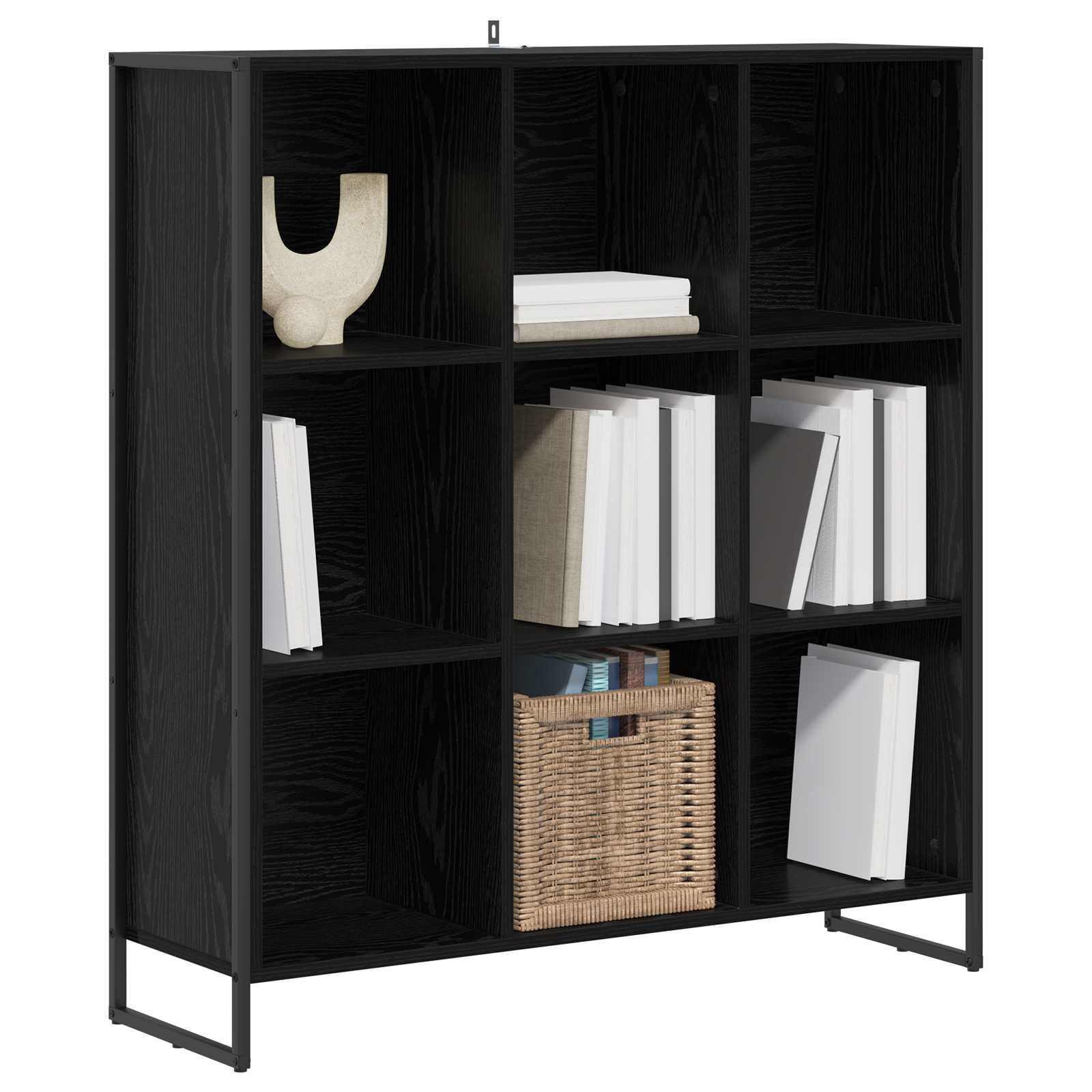 Bücherregal Schwarz Eichen-Optik 99,5 x 30 x 108,5 cm