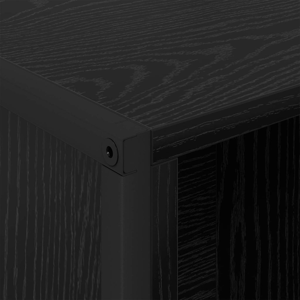 Bücherregal Schwarz Eichen-Optik 99,5 x 30 x 108,5 cm
