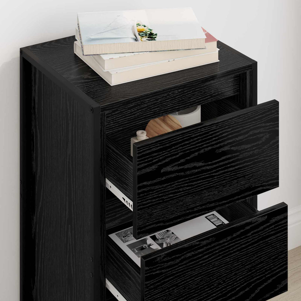 Sideboard Schwarz Eichen-Optik 42 x 36 x 75,5 cm Holzwerkstoff