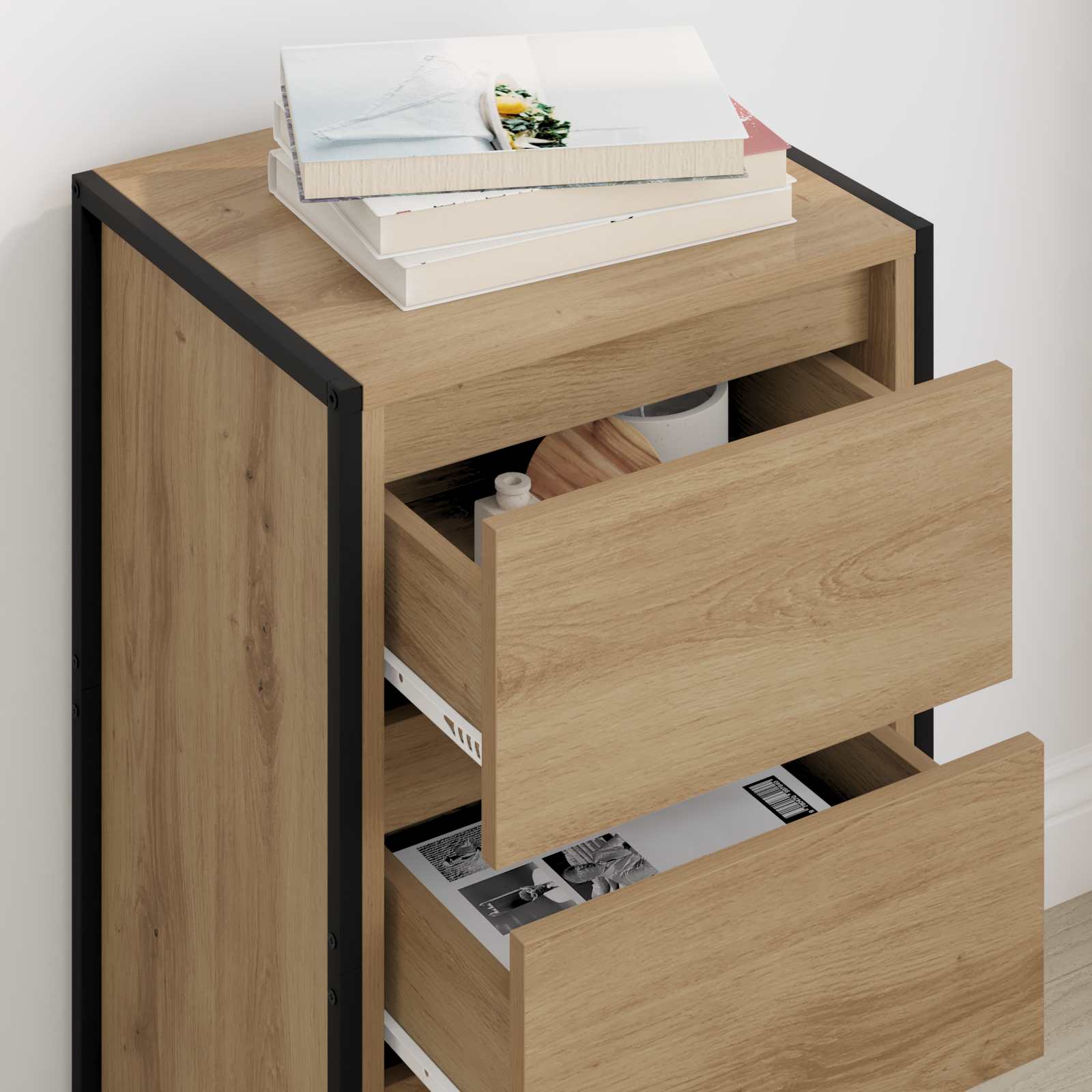 Sideboard Kunsthandwerk Eiche 42 x 36 x 75,5 cm Holzwerkstoff