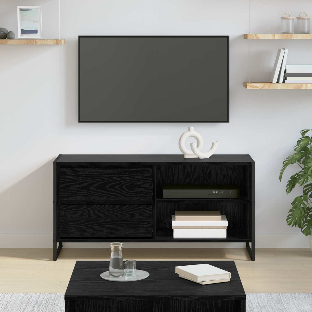 TV-Schränk Schwarz Eichen-Optik 100 x 36 x 49,5 cm