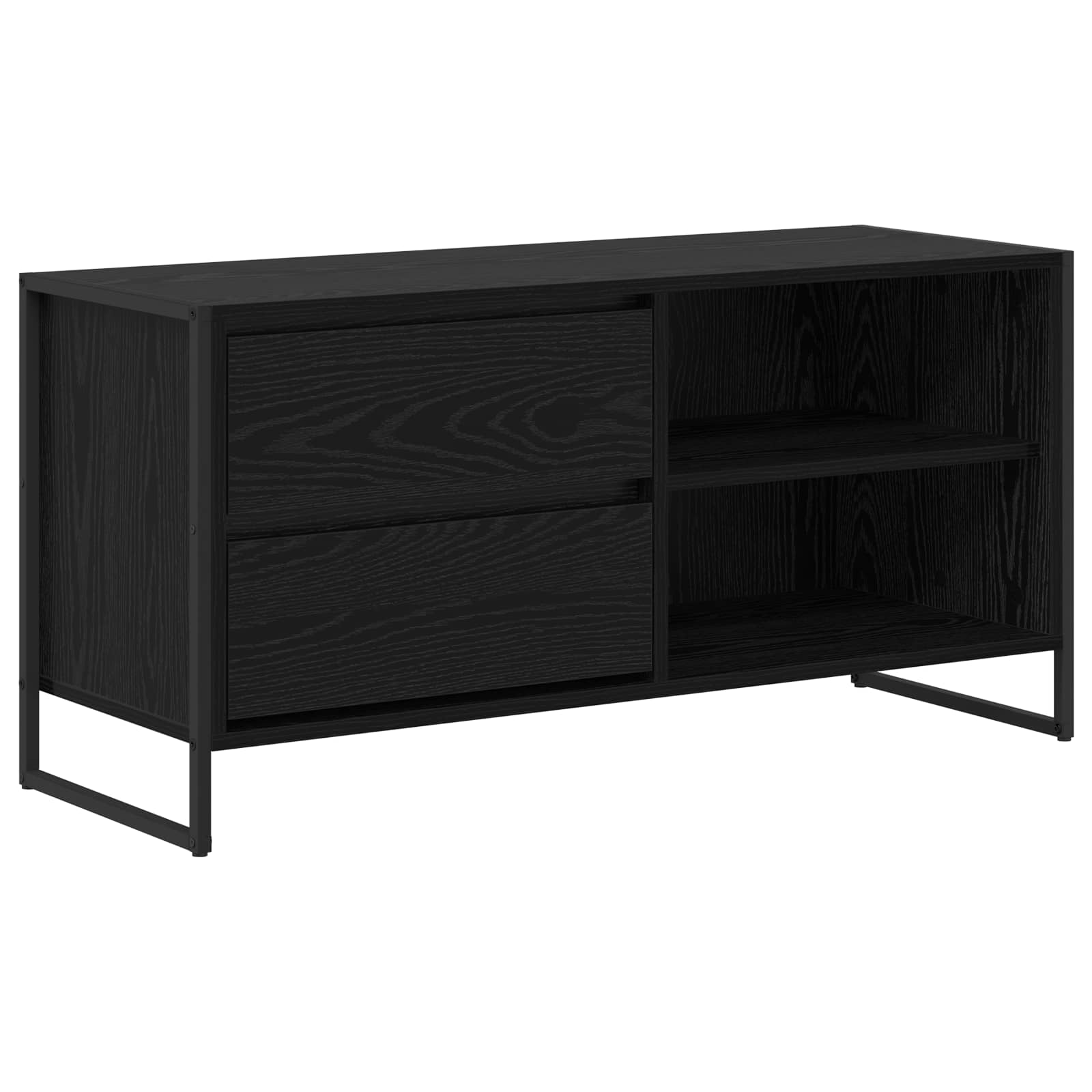 TV-Schränk Schwarz Eichen-Optik 100 x 36 x 49,5 cm