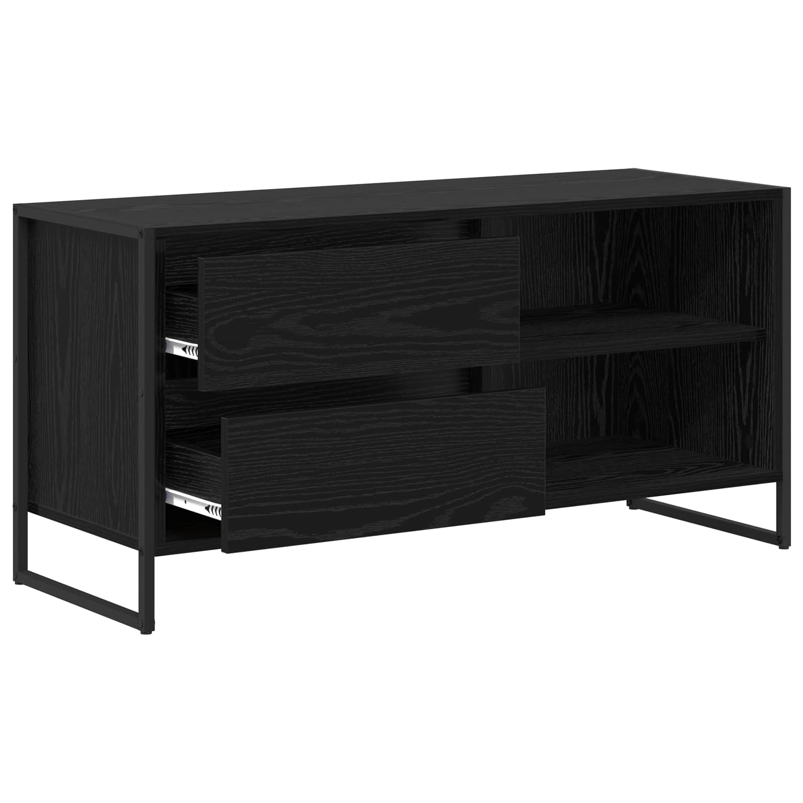 TV-Schränk Schwarz Eichen-Optik 100 x 36 x 49,5 cm