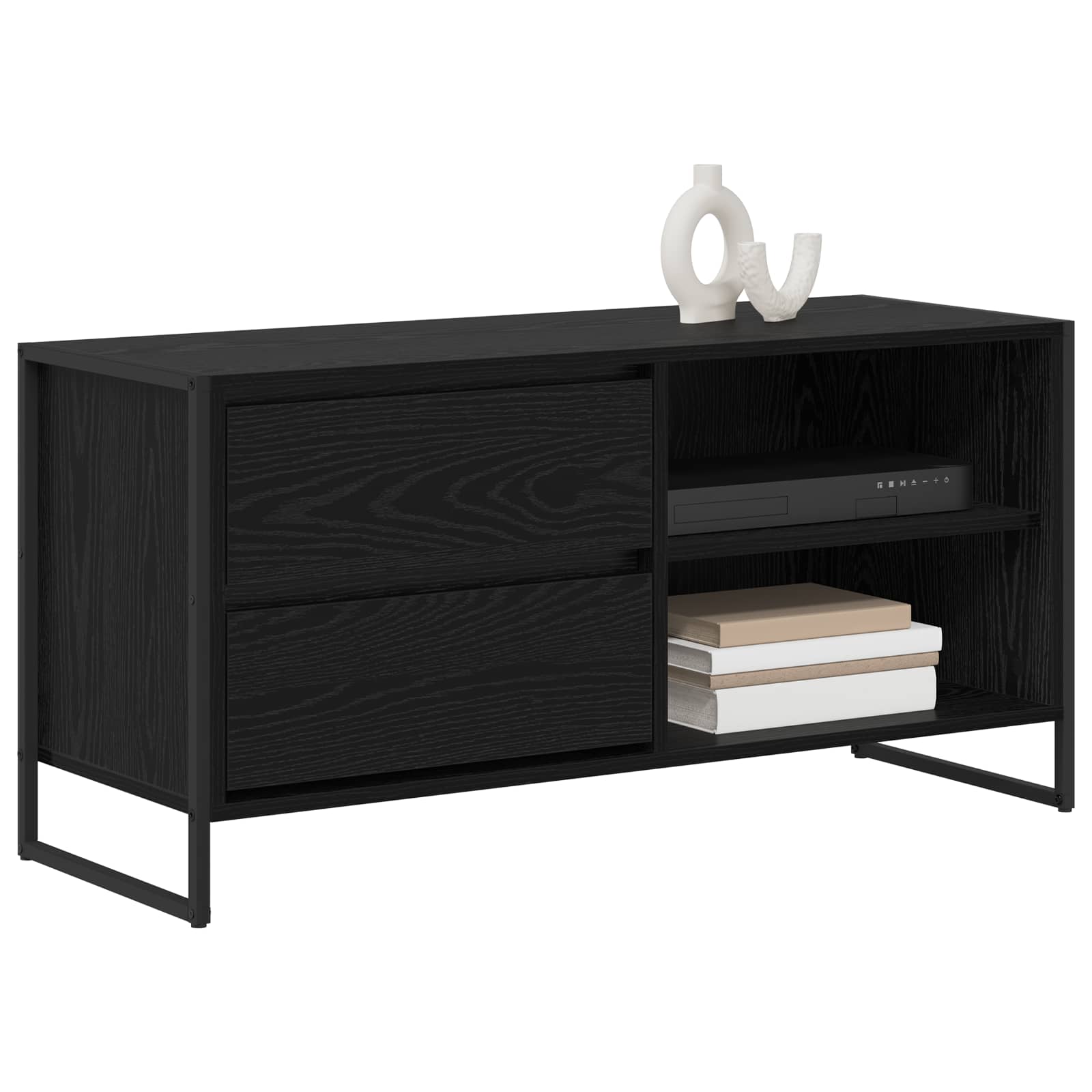 TV-Schränk Schwarz Eichen-Optik 100 x 36 x 49,5 cm