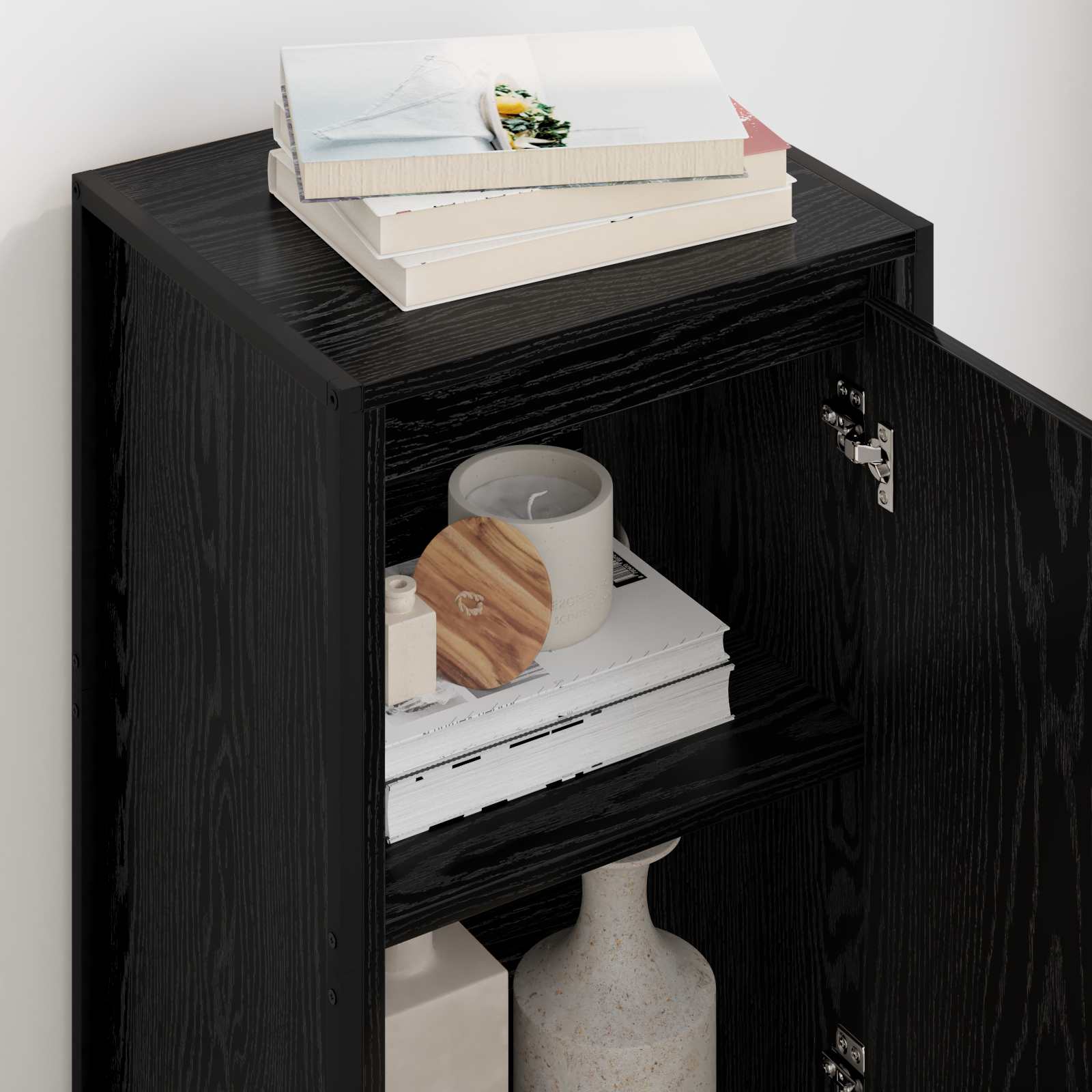 Sideboard Schwarz Eichen-Optik 43 x 36 x 75,5 cm Holzwerkstoff