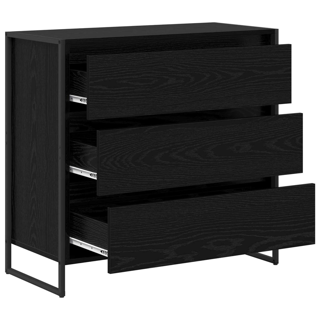 Sideboard Schwarz Eichen-Optik 79 x 36 x 75.5 cm Holzwerkstoff