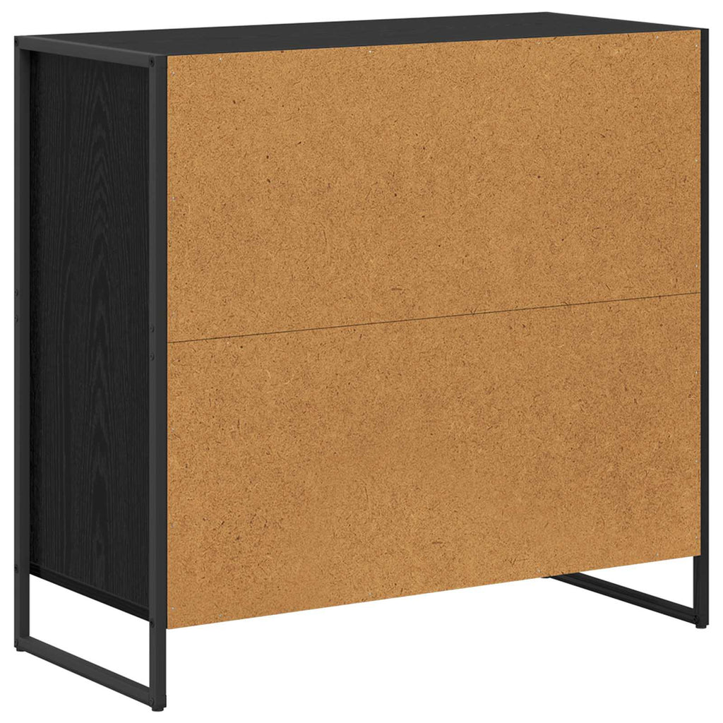 Sideboard Schwarz Eichen-Optik 79 x 36 x 75.5 cm Holzwerkstoff