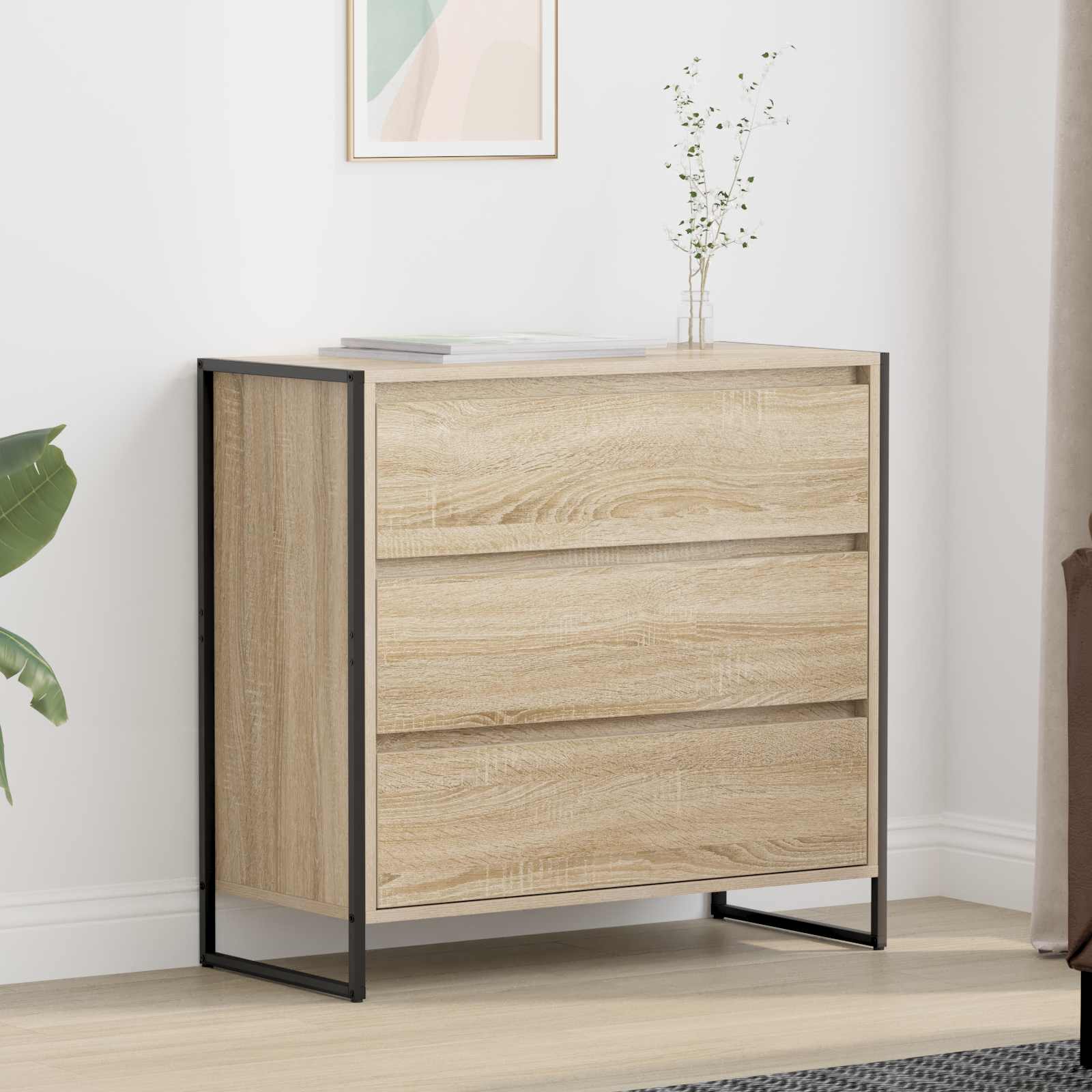 Sideboard mit Schubladen Sonoma 79 x 36 x 75.5 cm Holzwerkstoff