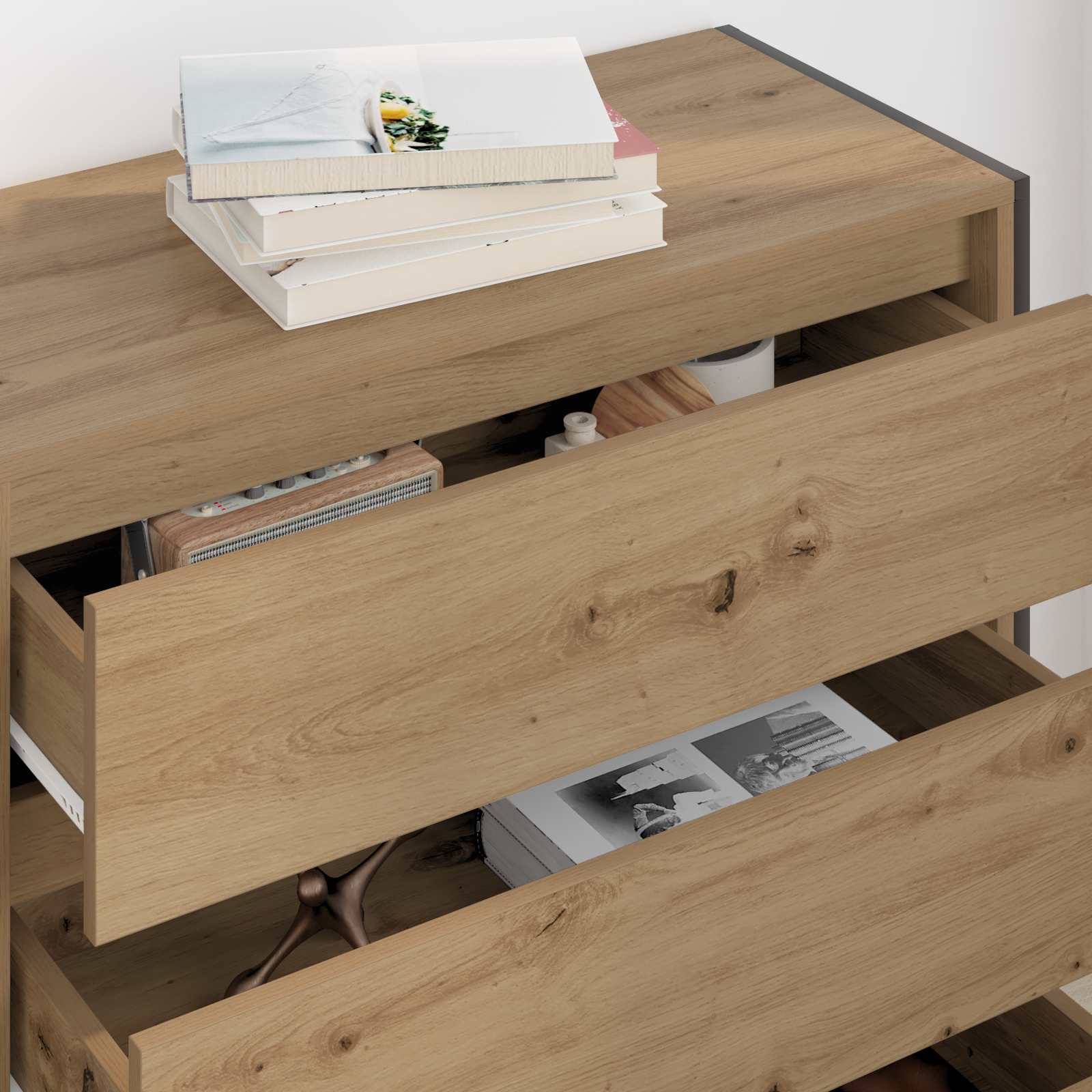 Sideboard Kunsthandwerk Eiche 79 x 36 x 75.5 cm Holzwerkstoff