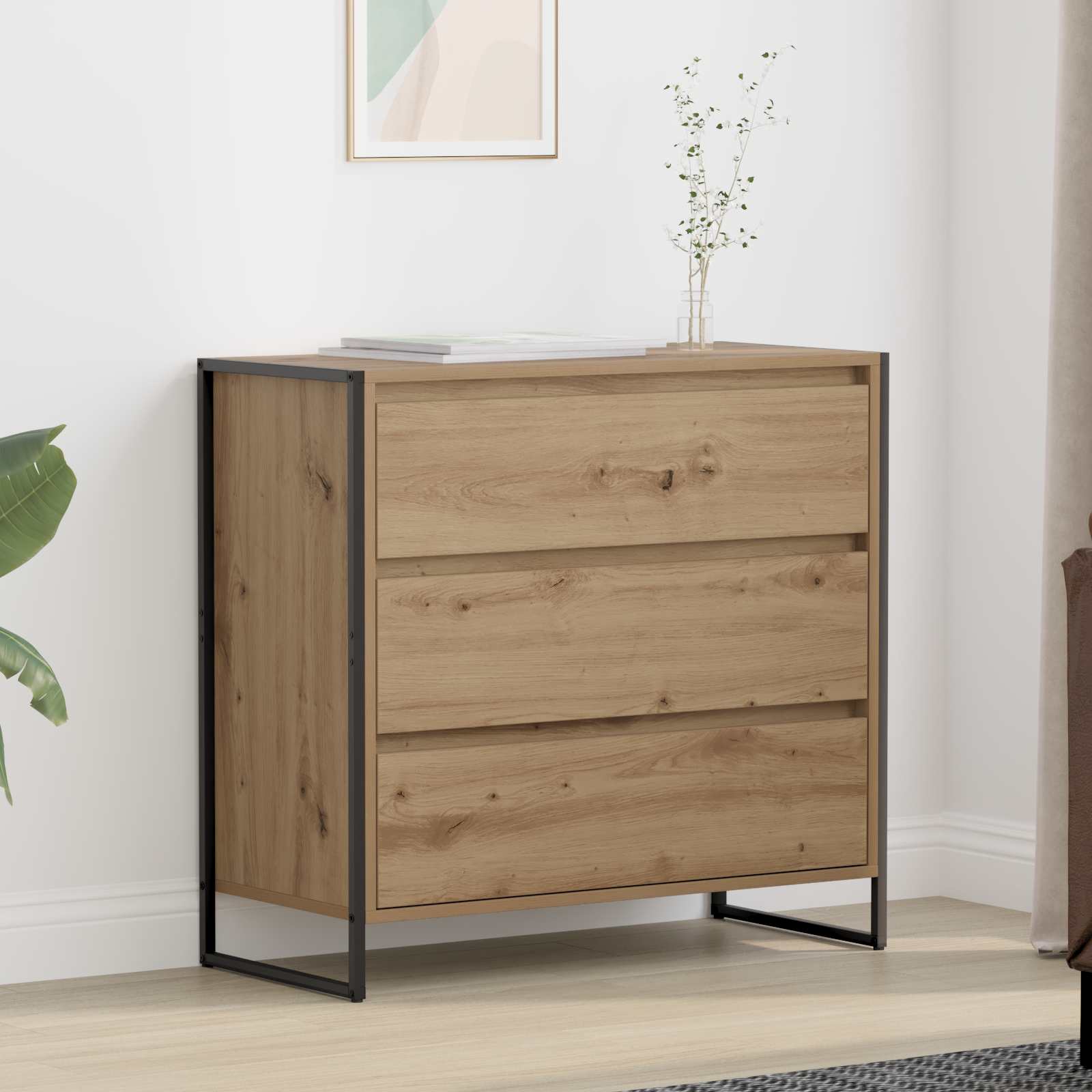 Sideboard Kunsthandwerk Eiche 79 x 36 x 75.5 cm Holzwerkstoff