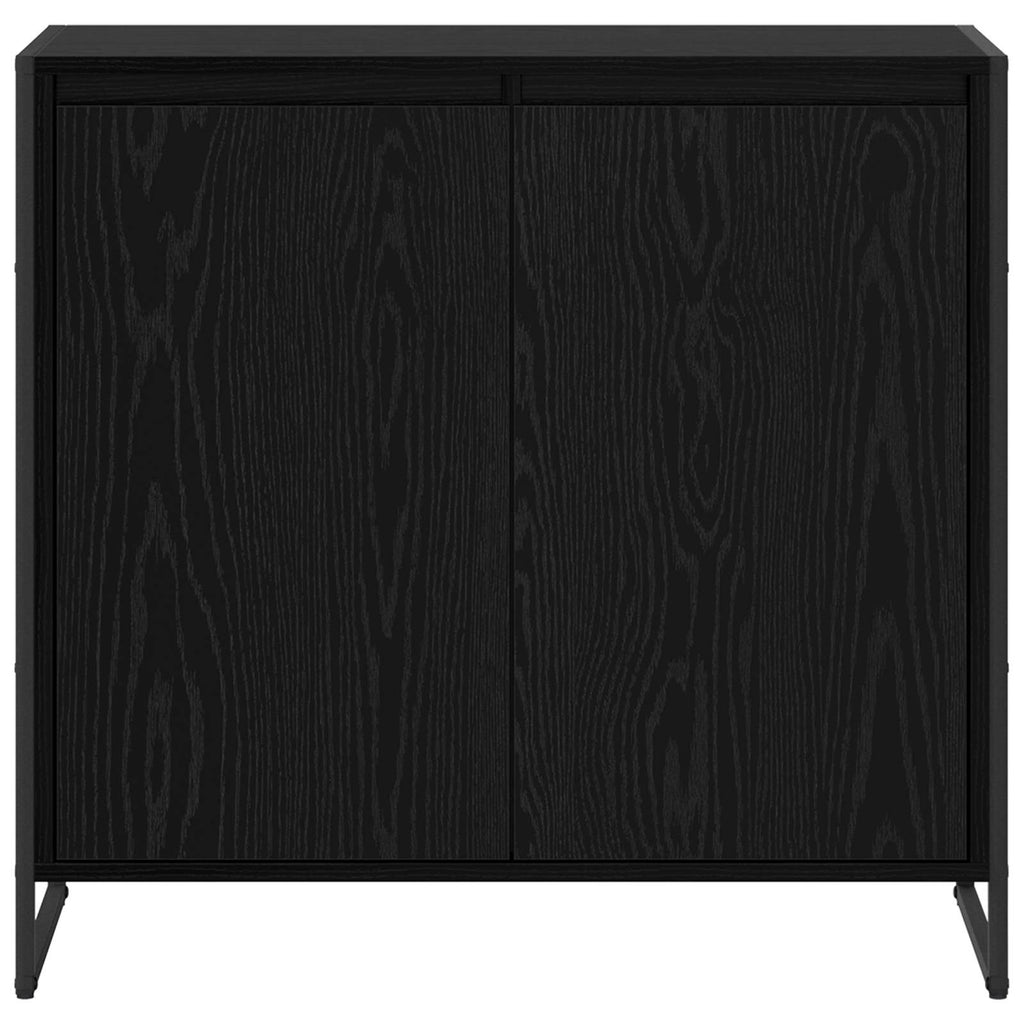Seitenschrank Schwarz Eichen-Optik 79 x 36 x 75 cm