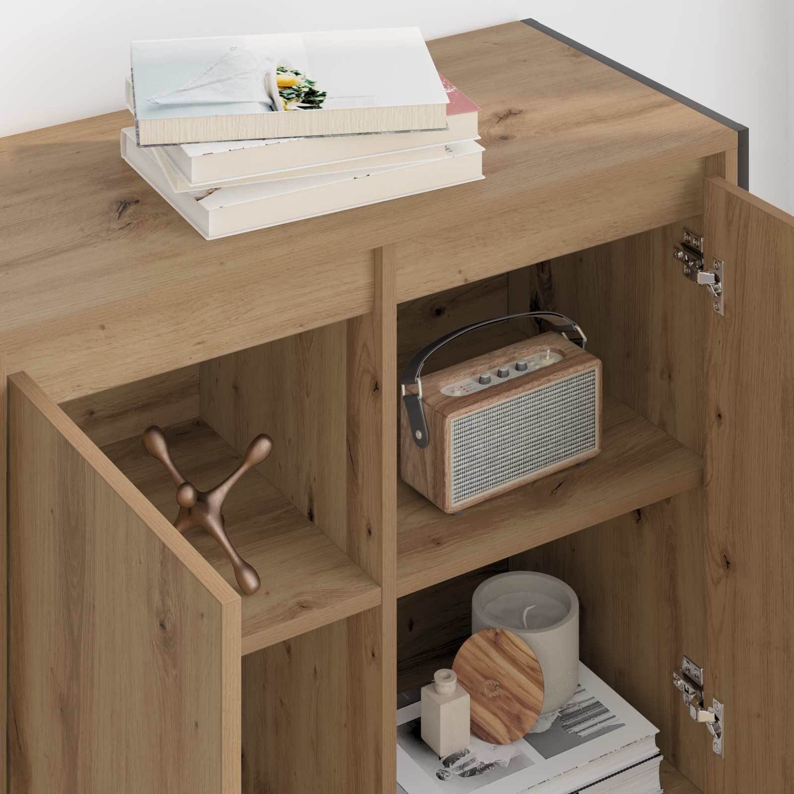 Seitenschrank Kunsthandwerk Eiche 79 x 36 x 75 cm Holzwerkstoff