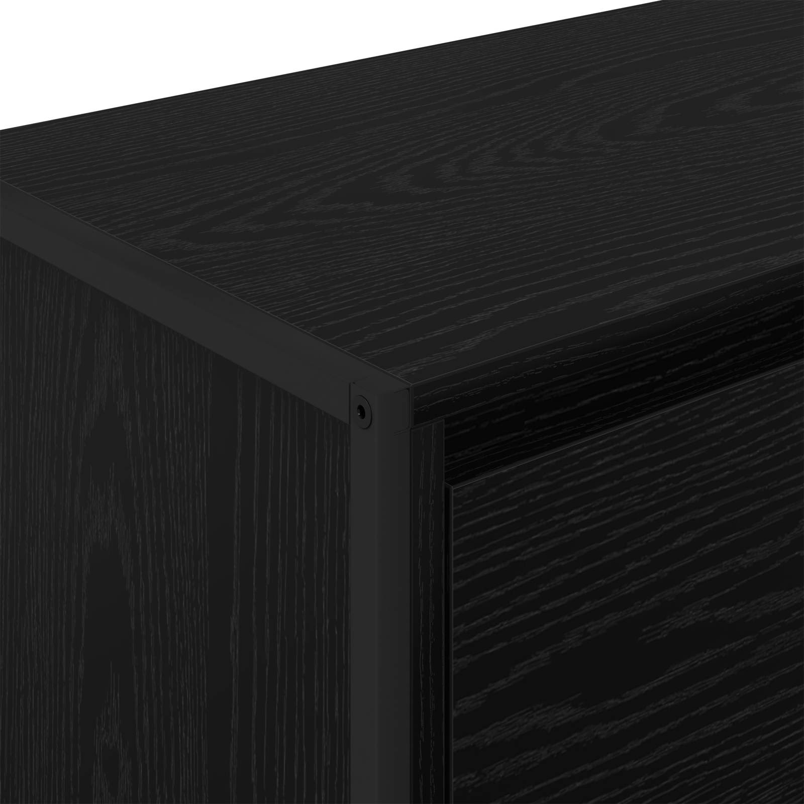 Seitenschrank Schwarz Eichen-Optik 96,5 x 30 x 75 cm