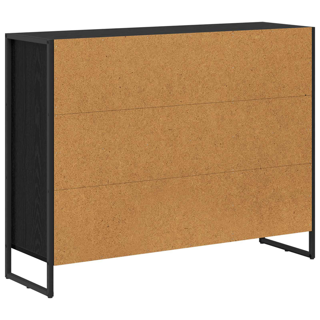 Seitenschrank Schwarz Eichen-Optik 96,5 x 30 x 75 cm
