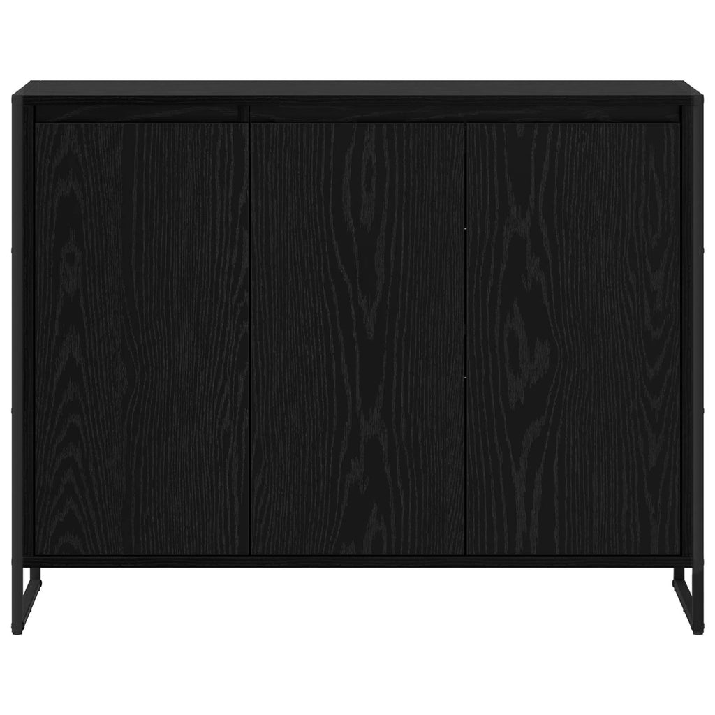 Seitenschrank Schwarz Eichen-Optik 96,5 x 30 x 75 cm